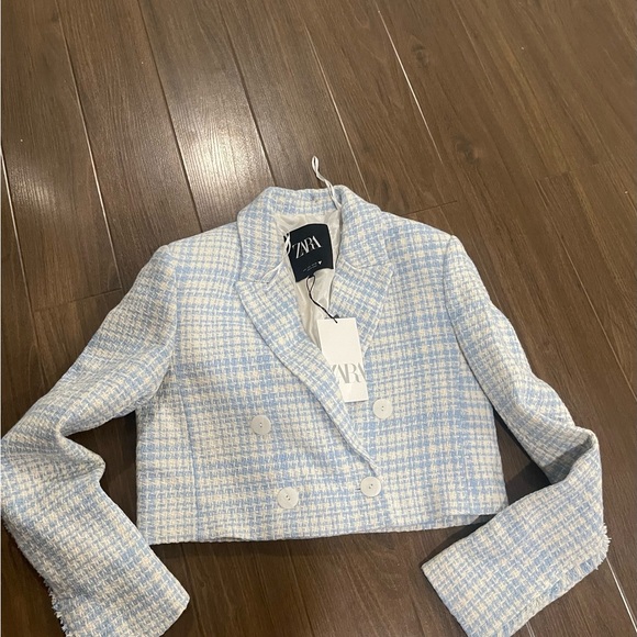 Zara from cream and light blue blazer